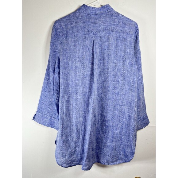 Chicos Blue No Iron 100% Linen 1.5 M 10 Natural Fibers - Picture 5 of 9